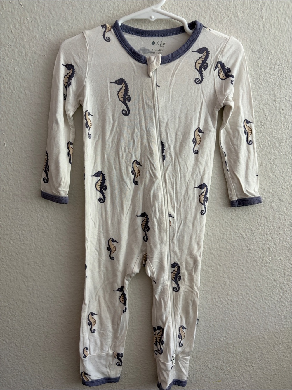 Kyte Baby Zippered Footie Sleeper in the Seahorse print